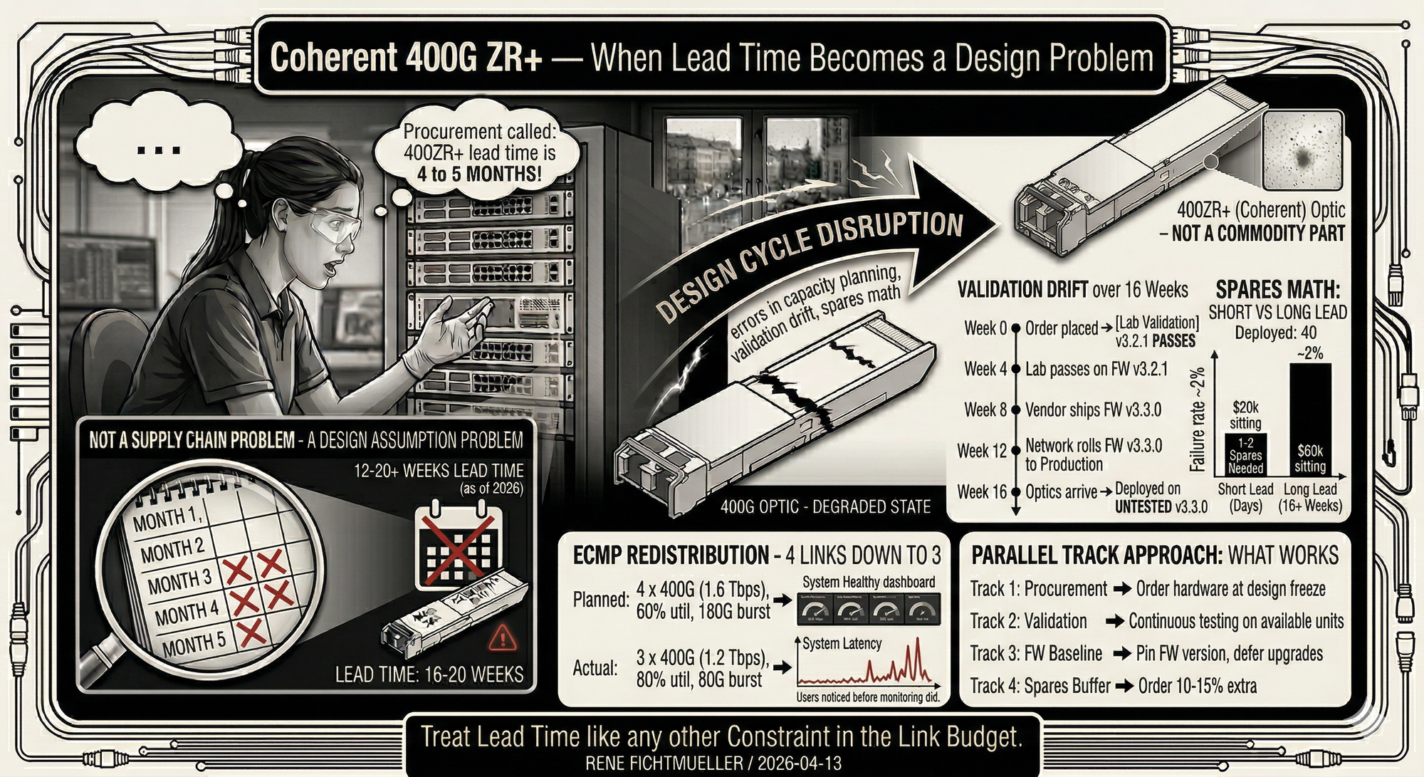 Coherent 400G ZR+ — When Lead Time Becomes a Design Problem